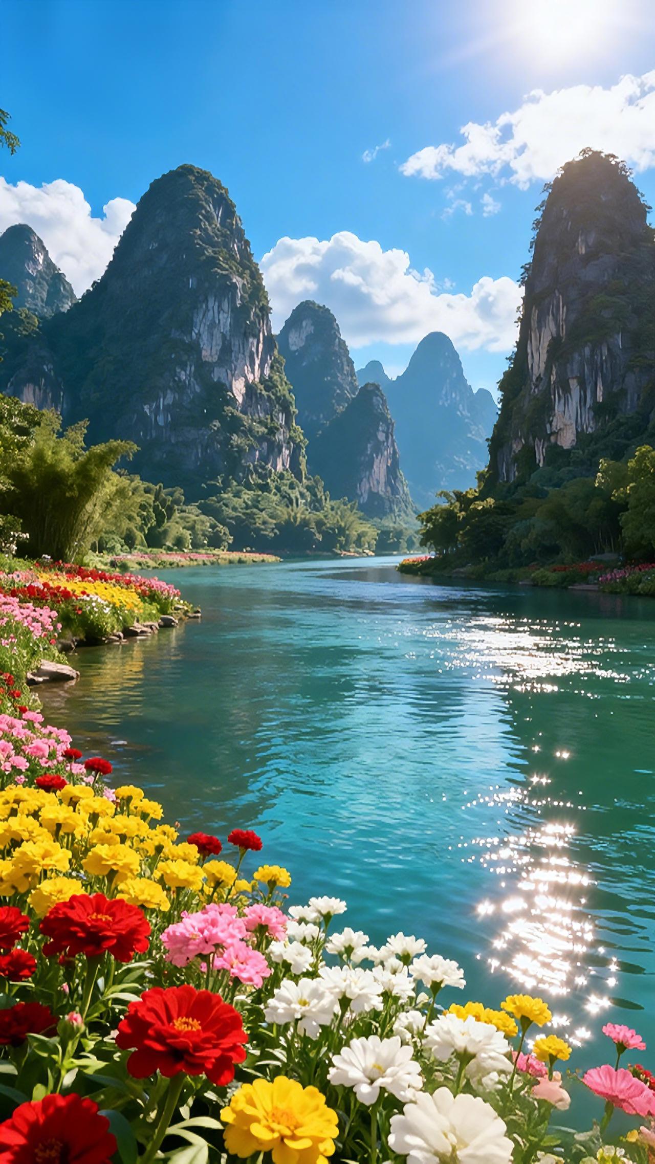 @我要上热门大自然的鬼斧神工治愈系自然风景桂林山水美如画。