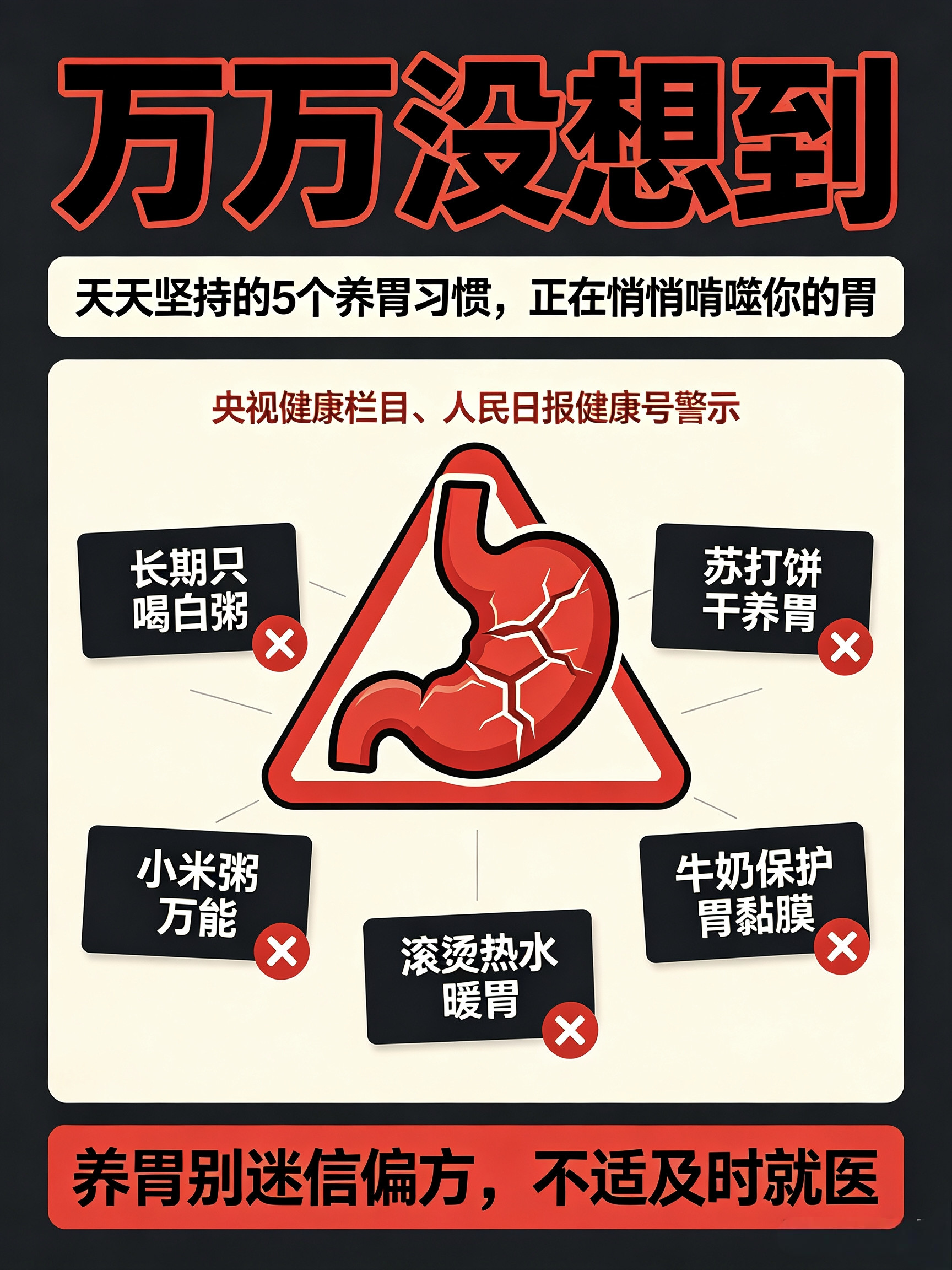 吓一跳！医生紧急叫停！这5个养胃偏方，越吃胃伤得越重人民日报健康号、央视健康栏目发出警示！不少人常年