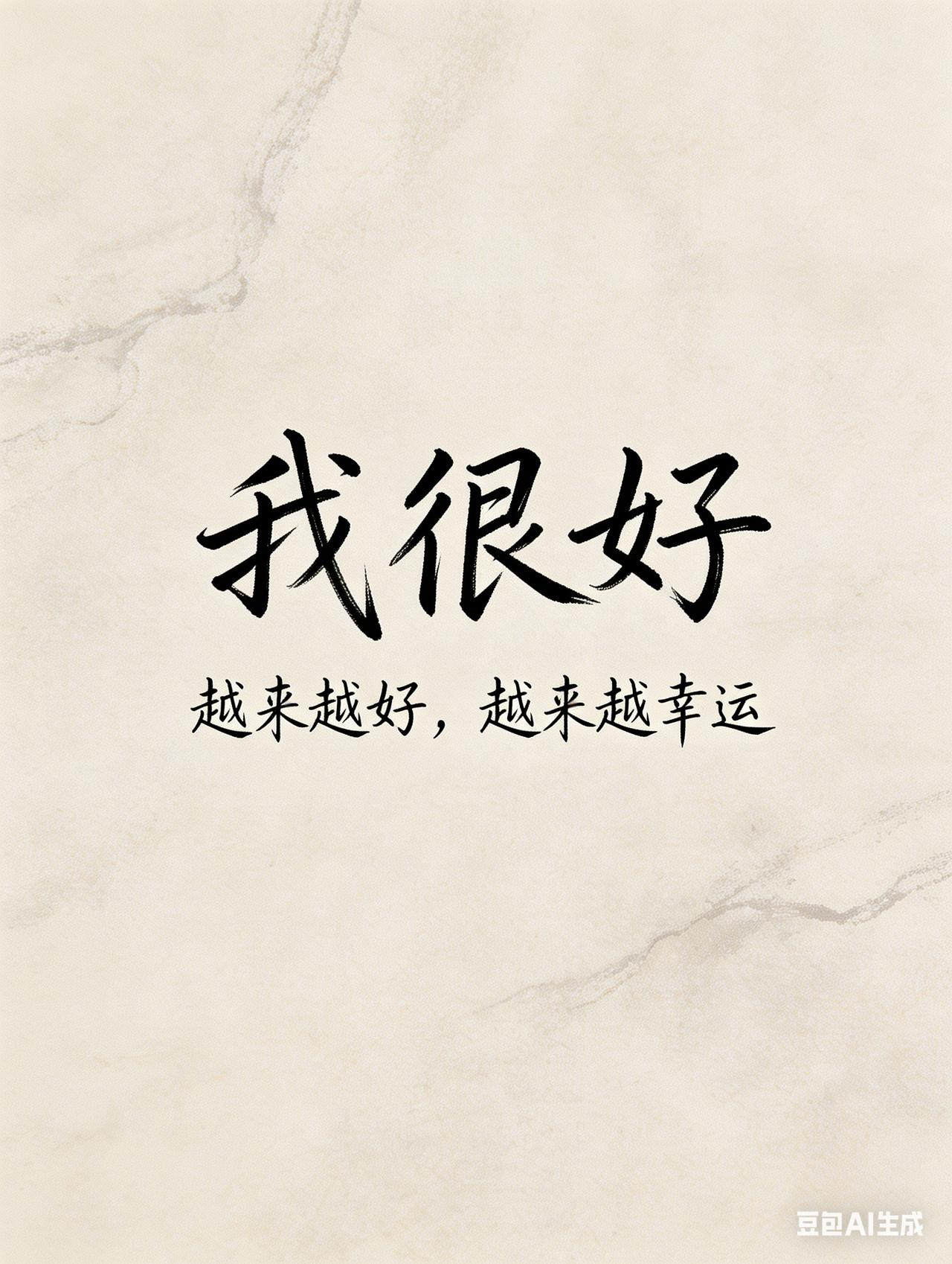 我很好，也会越来越好。亲手写下这三个字，是与自己和解，也是对未来的期许。往后