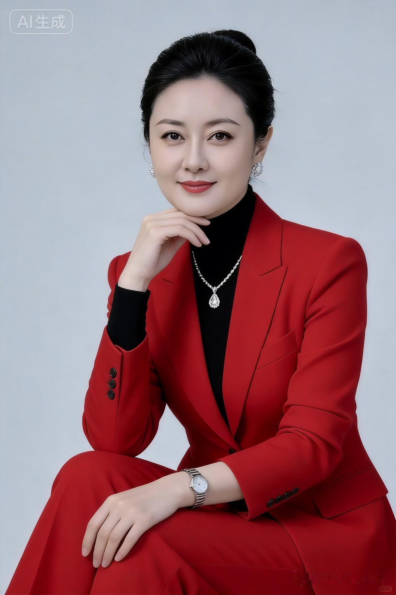 优雅红衣女郎，自信微笑，时尚穿搭指南！
