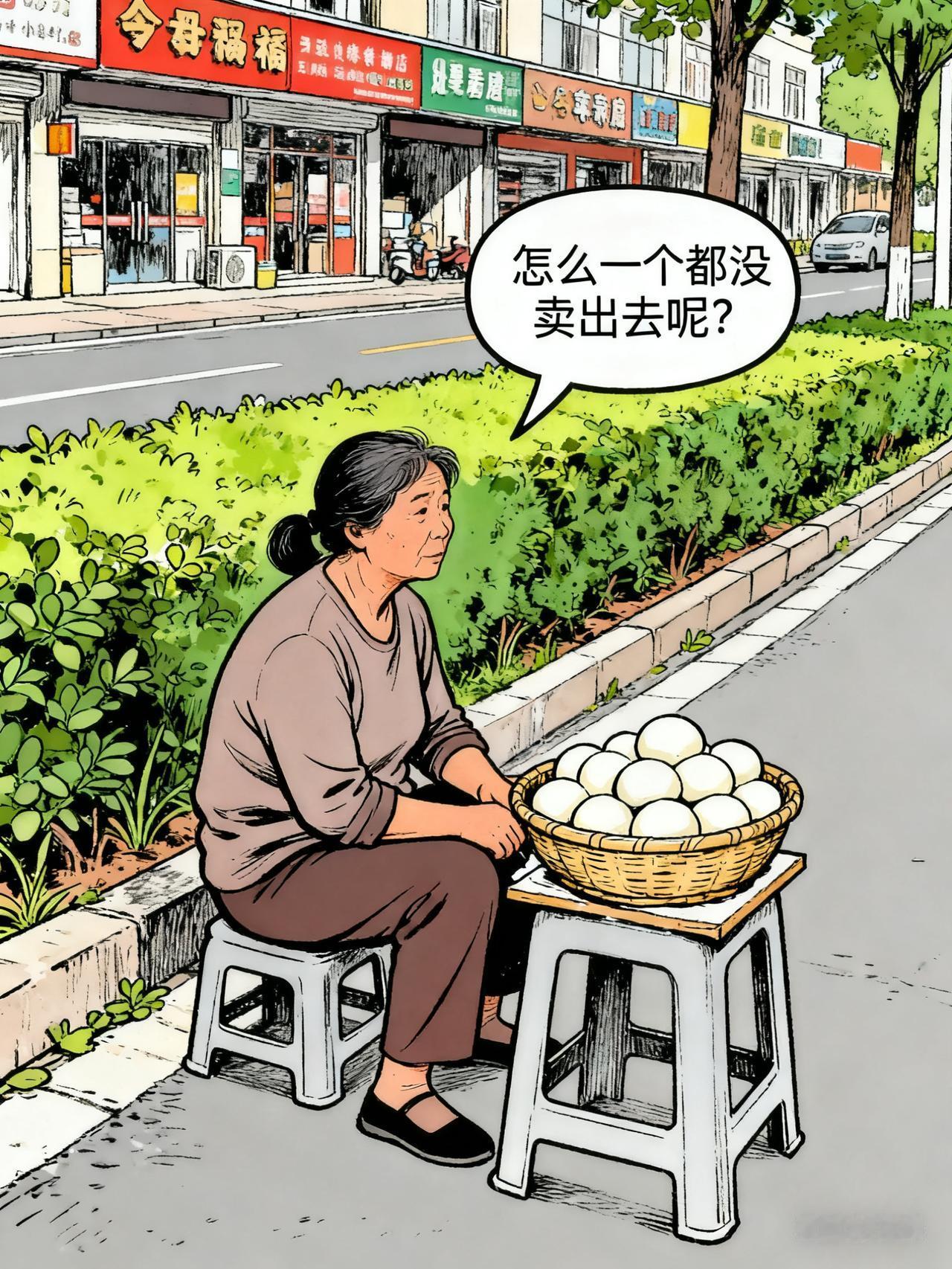 被这个姑娘逗乐了！她妈妈去成都没找到合适的工作，自己蒸馒头摆摊卖，一下午都没卖出