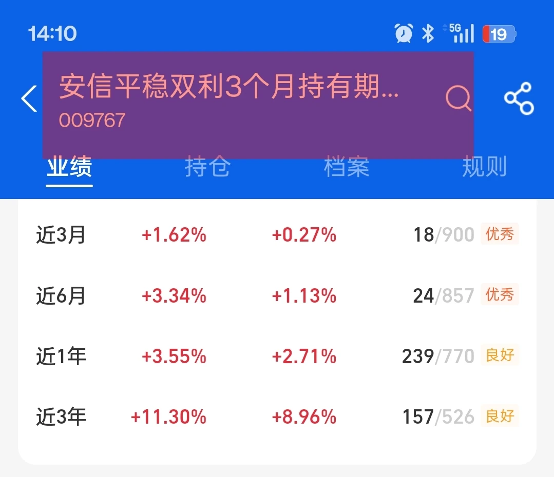 太香了！近6个月收益3.34%！