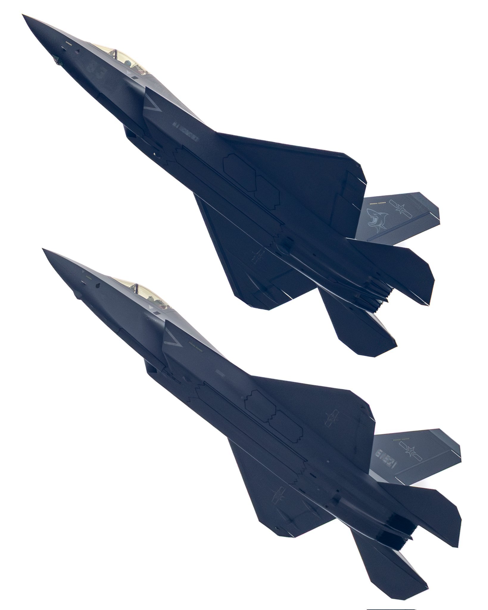 J-35和J-35A、J-15T和J-16同框高清图[666]沈飞的这些战机就