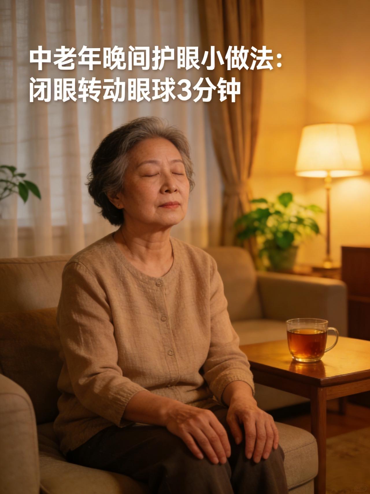 🌙分享一下中老年人晚上护眼的小方法，能缓解一天眼疲劳，让眼睛不干不涩！白天看