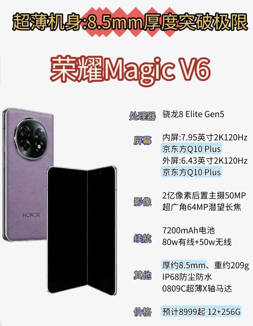 荣耀一出手，就是王炸！荣耀MagicV6，轻薄长续航大折叠天花板！70