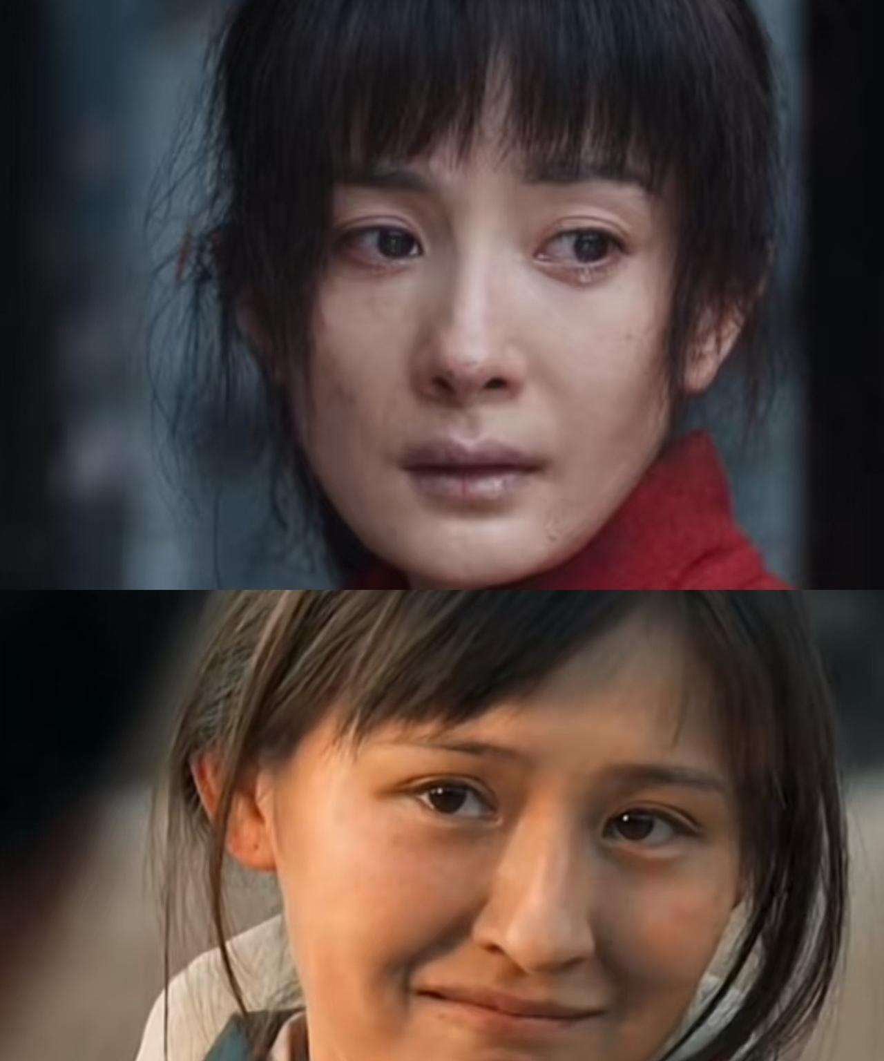 杨幂演农村戏有点不对劲。一开始以为是她演技有问题，后来才发现，她和热依扎比，