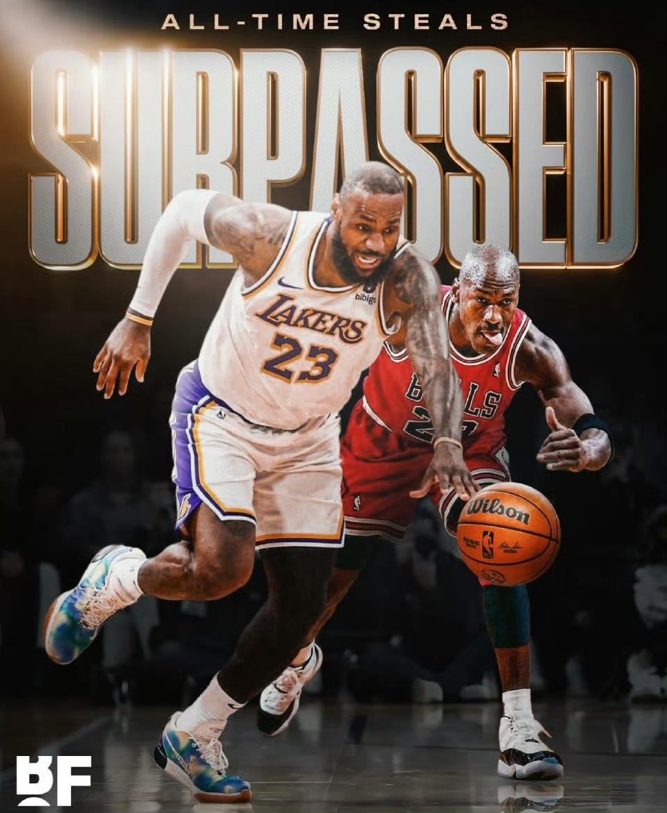 詹姆斯又一项记录超越乔丹！常规赛+季后赛的历史总抢断榜：1.斯托克顿36