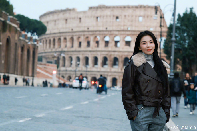 刘涛我记起来了都记起来了涛姐重游花少1罗马同款地点，这波操作直接把回忆拉满！