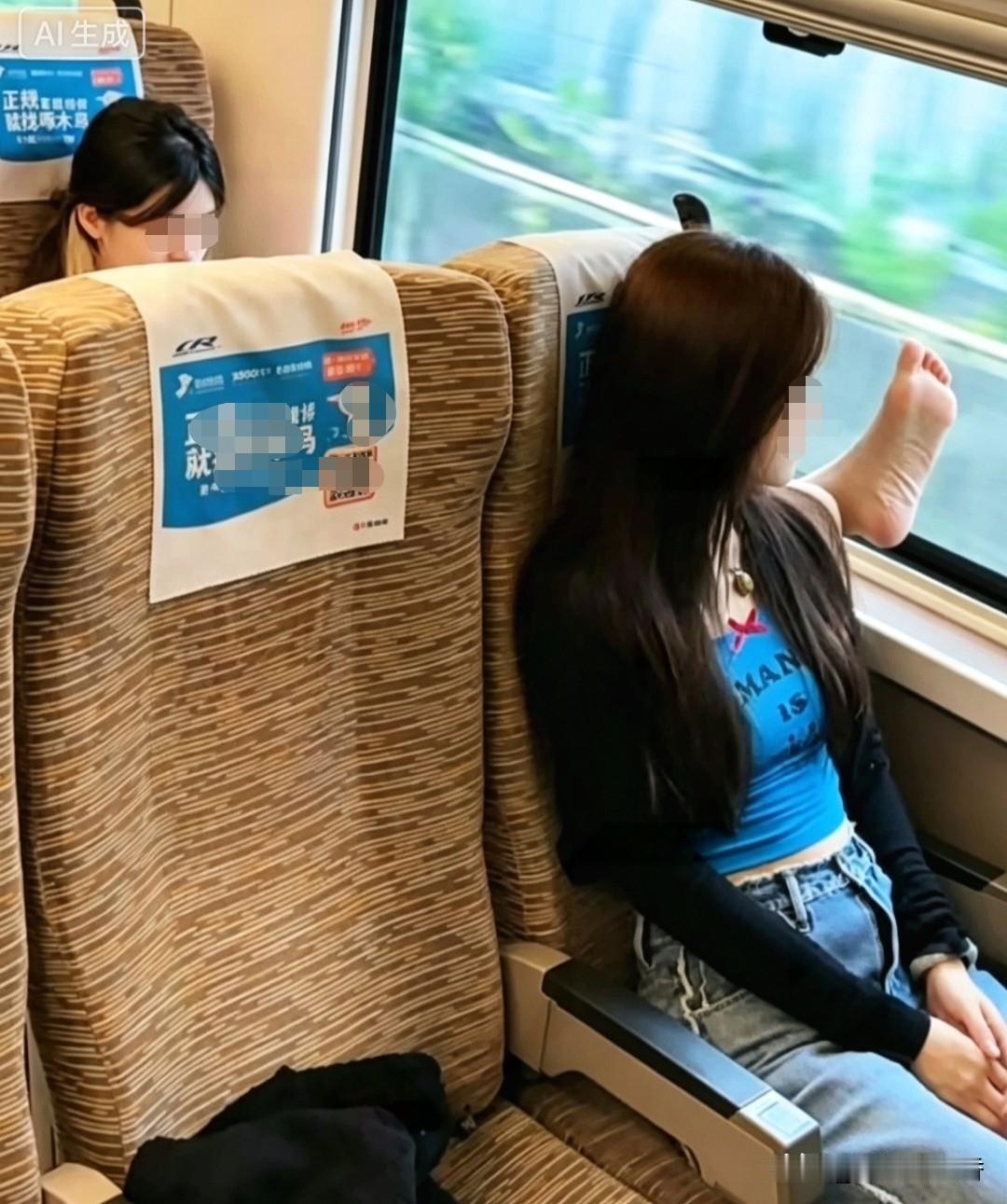 高铁上把脚搭车窗，是放松还是没素养？高铁本是公共空间，一言一行都要顾及旁人