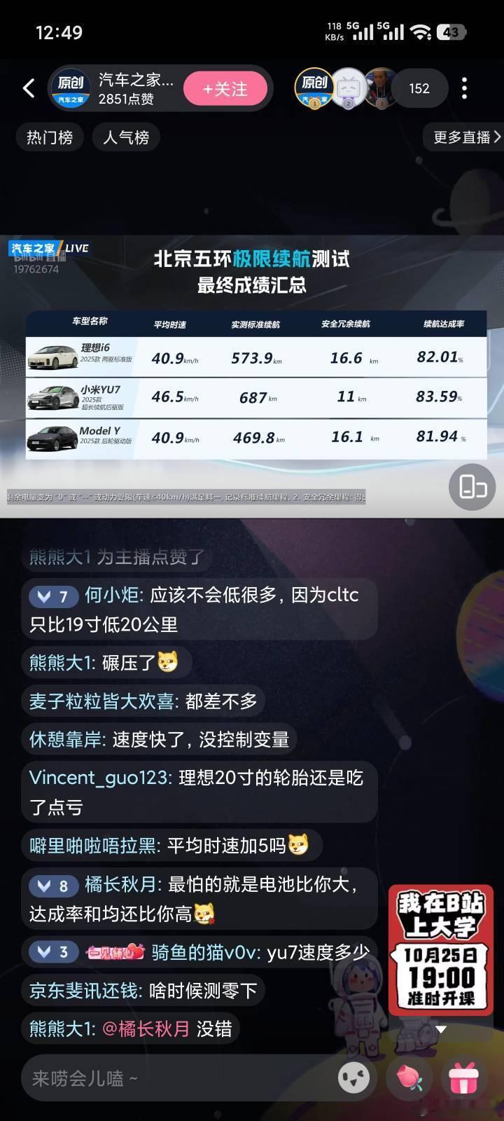 汽车之家三辆车冬测的续航结果来了，只能说续航这块，小米YU7真是独一档的强，居然