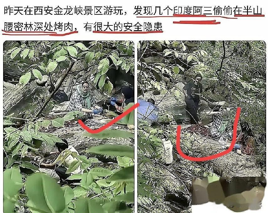 刚刷到西安金龙峡这件胆大包天的事，让人看得鬼火冒。几个外来印度籍游客，竟然趁