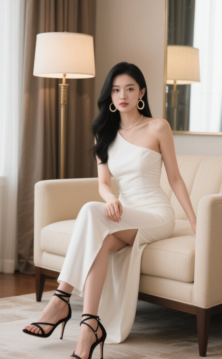 娇俏佳人侧坐妩媚天成写真