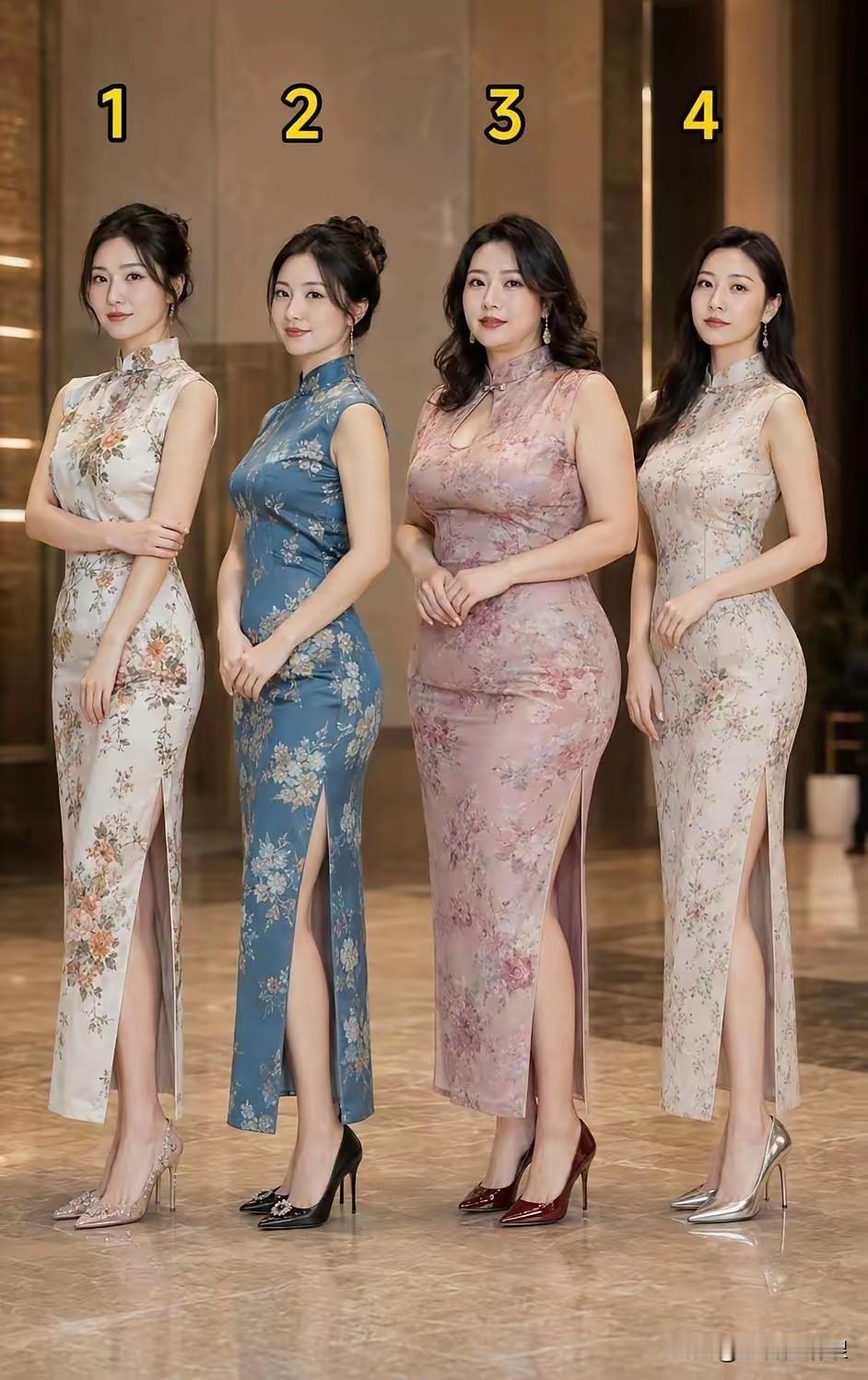 这四位美女，胖瘦身材身高都不一样。要是让你选一位做老婆的话，你愿意选其中的谁？