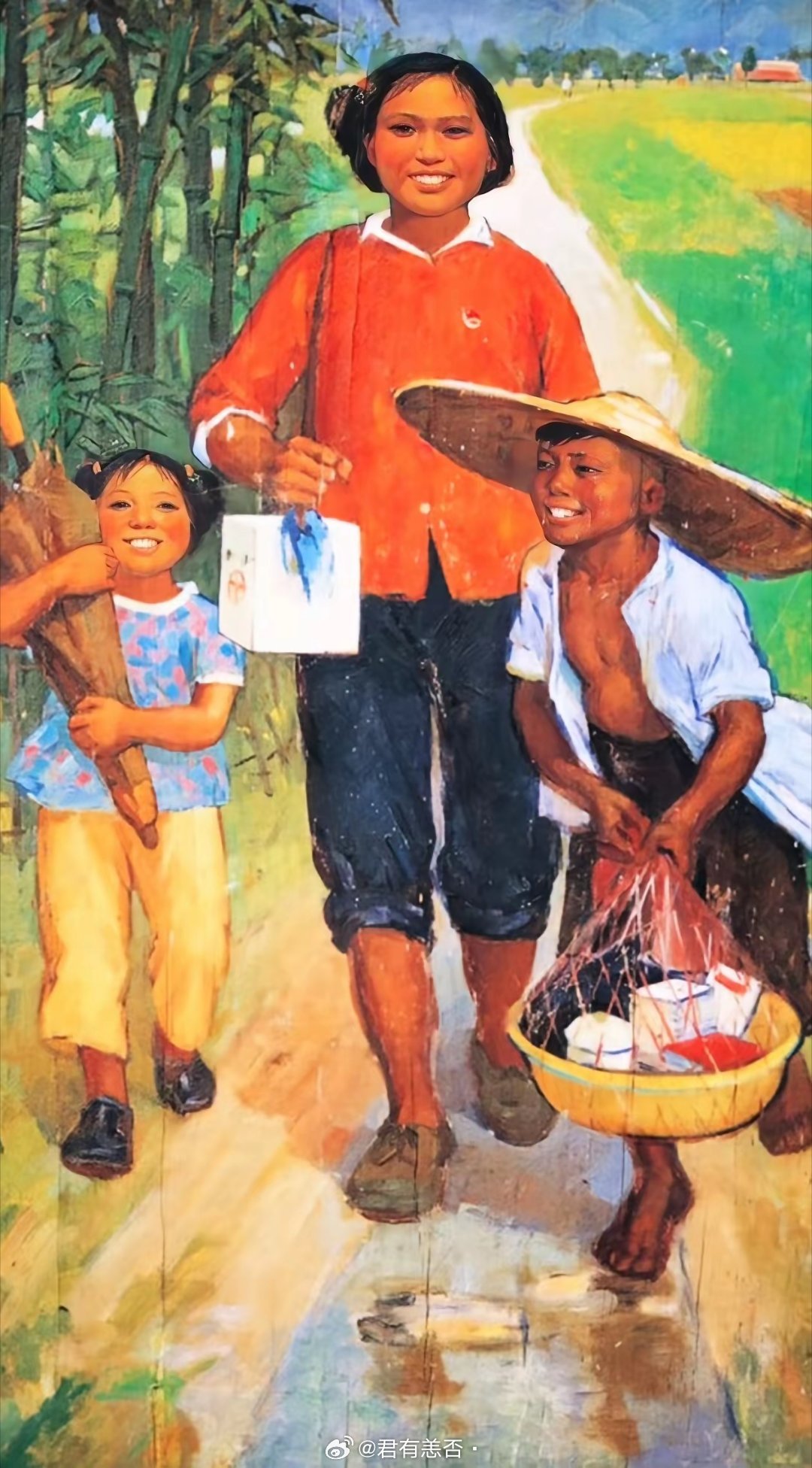 以前老宣传画中的中国女性的形象，没有单一的审美，各个都是天庭饱满地阁方圆，明眸皓