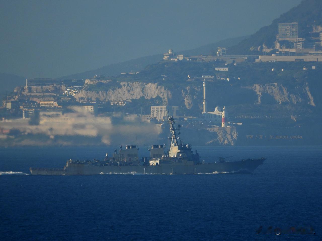 美国海军还在增兵阿利伯克2A型温斯顿·S·丘吉尔号驱逐舰于2月22日穿越直布罗