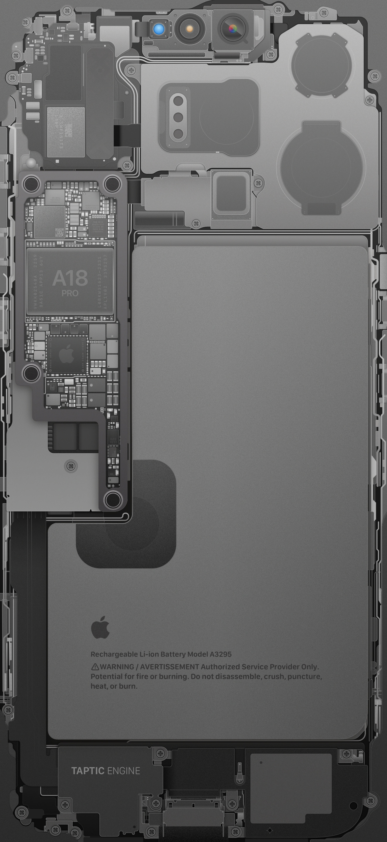 苹果的内部结构，可以用赏心悦目来形容。今年的iPhoneAir依然如此。