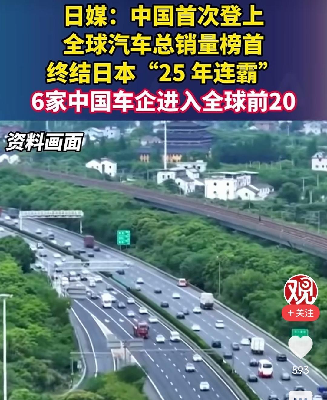 日本25年霸榜终结，中国车企成功登顶全球销量第一！据日媒报道：2025年全年