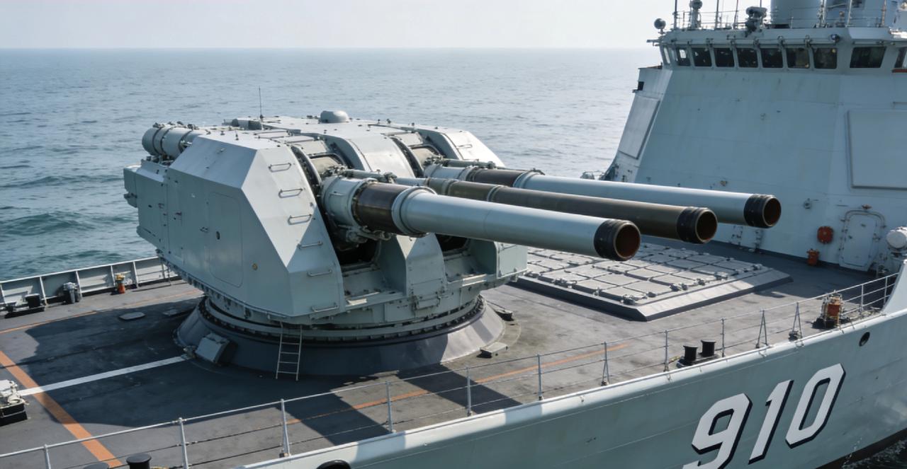国产155mm舰炮升级在哪？不只口径更大，而是全面进化在国产新一代舰艇不断