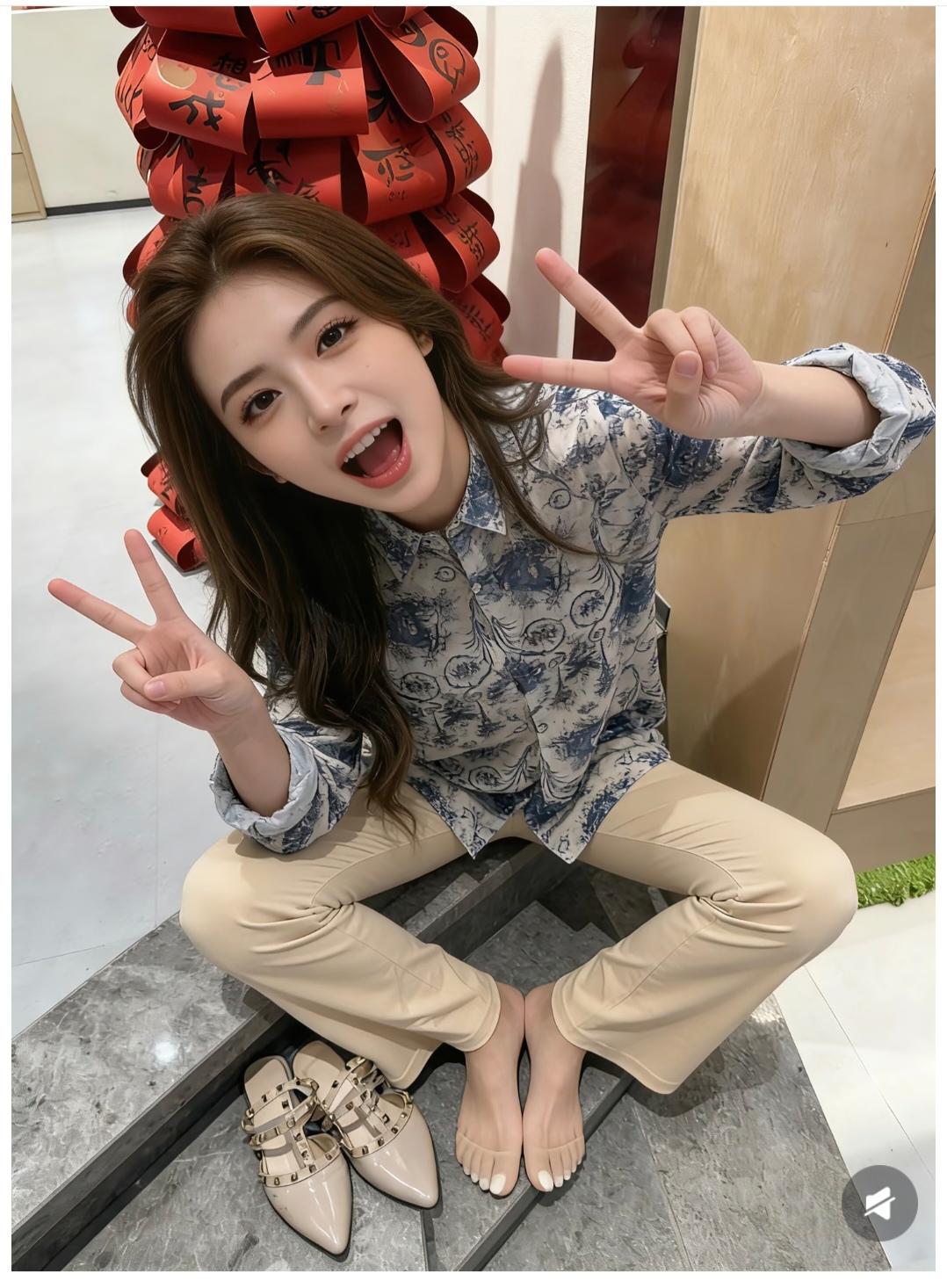 天啊，还有这么完美的女人，人好看就算了，脚丫子还这么小巧精致。