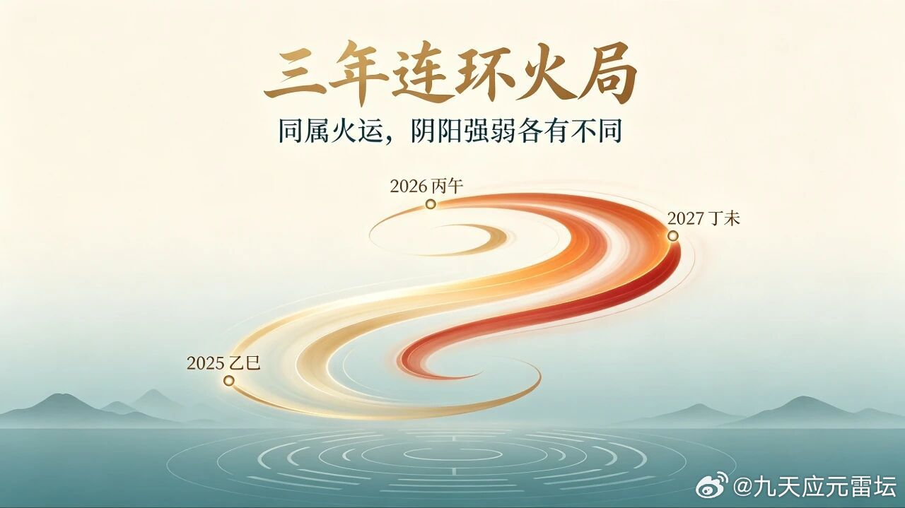 同为火运，三年各异：2025-2027流年气机详解2025 至2027 这三年，