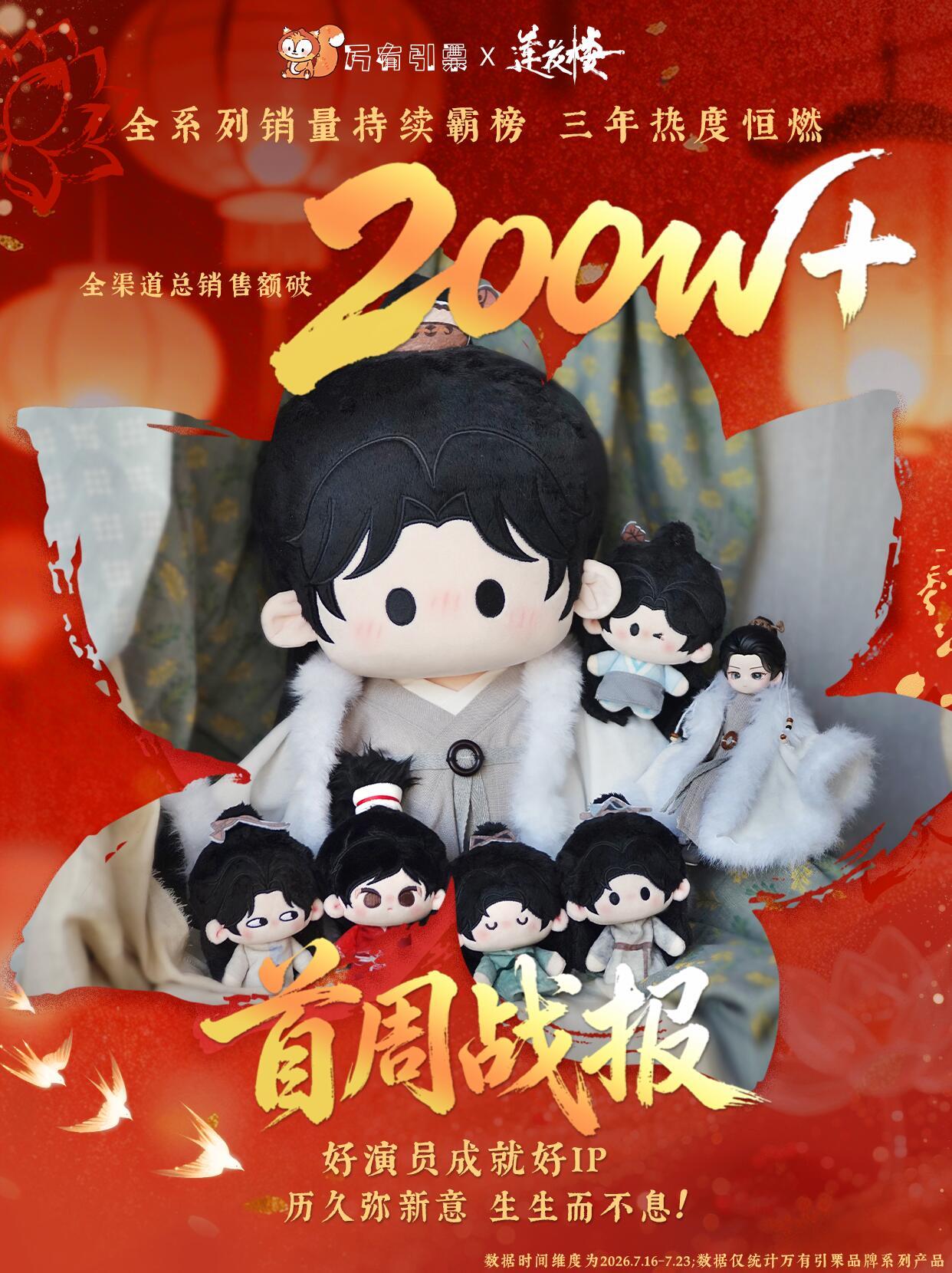 莲花楼三周年，周边又卖了200万➕，这长尾是上古神兽级别吧。