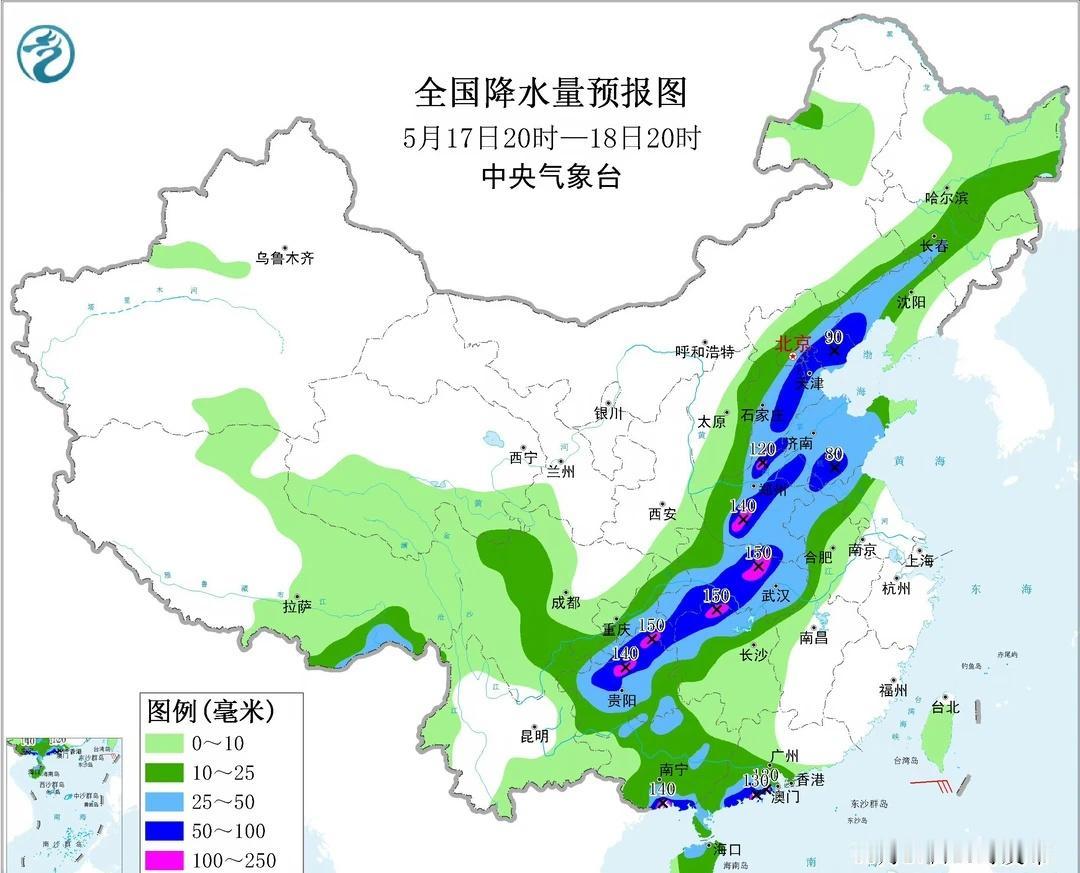 好长一条“带鱼”天气预报暴雨从东北一直延伸到西南，好长一条“带鱼”[捂脸哭]