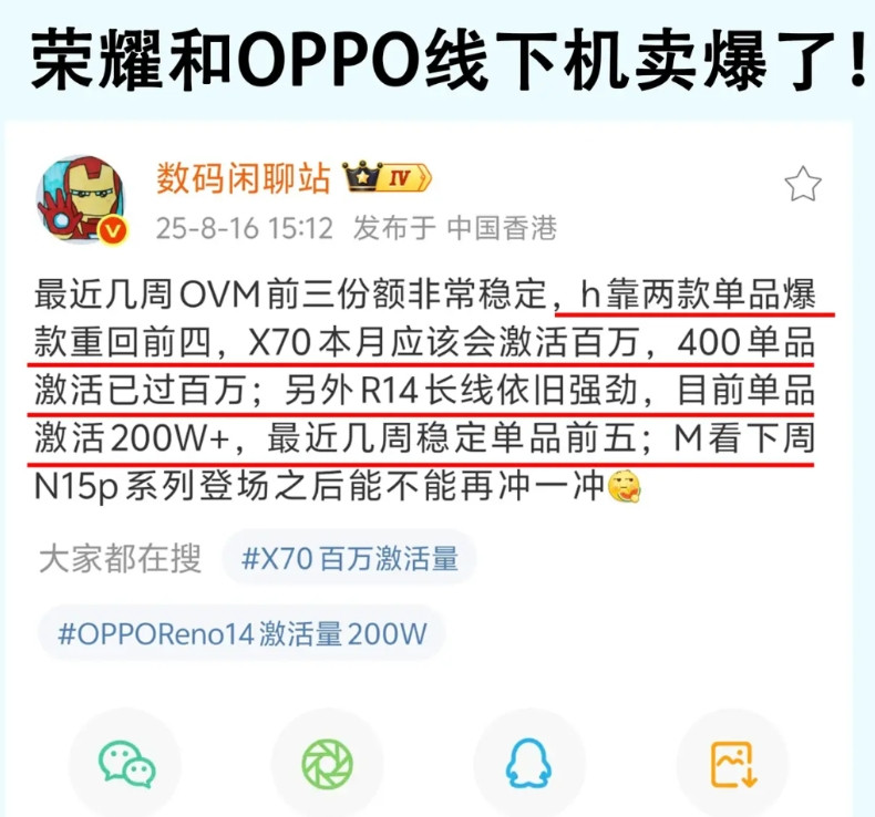 万万没想到，荣耀换帅之后效果居然不错，荣耀和OPPO应该是今年线下手机市场的大赢