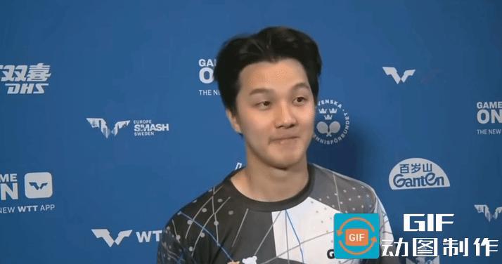 笑，抑制不止笑……安宰贤3-2淘汰张本智和后，面对采访时抑制不住的欢喜。赛前安