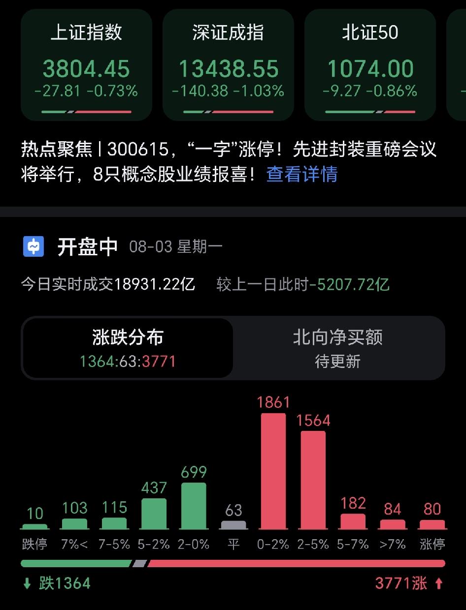 现在整个市场真的死气沉沉了，要么被套，要么观望。今天半导体又是重灾区，资金大幅
