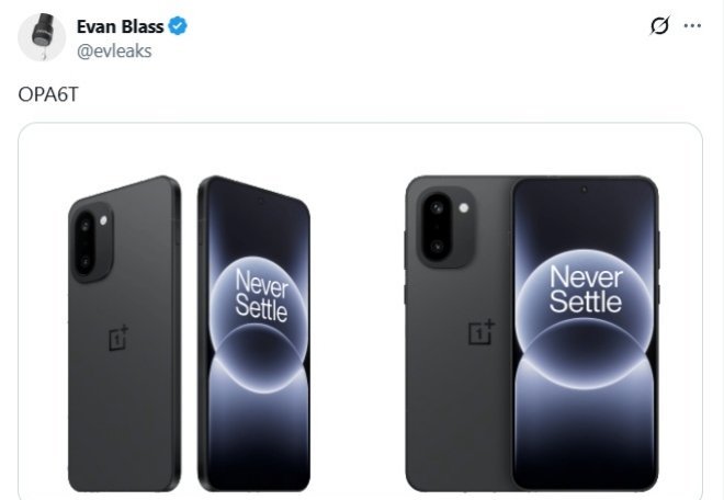 【一加Ace6T手机最新渲染图曝光】消息源Evleaks在X平台发