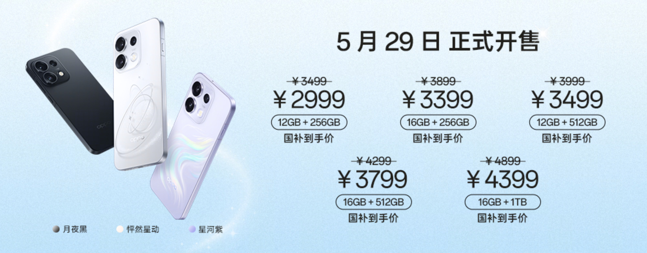 OPPOReno16系列价格，标准版3499起步，Pro版4499起步。叠加国