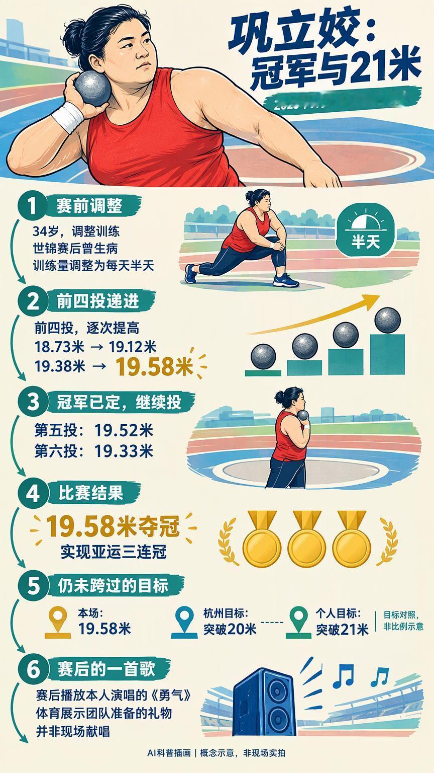 已经拿到第三块亚运金牌，巩立姣为何还惦记21米？巩立姣夺冠后为何仍惦记21米冠军