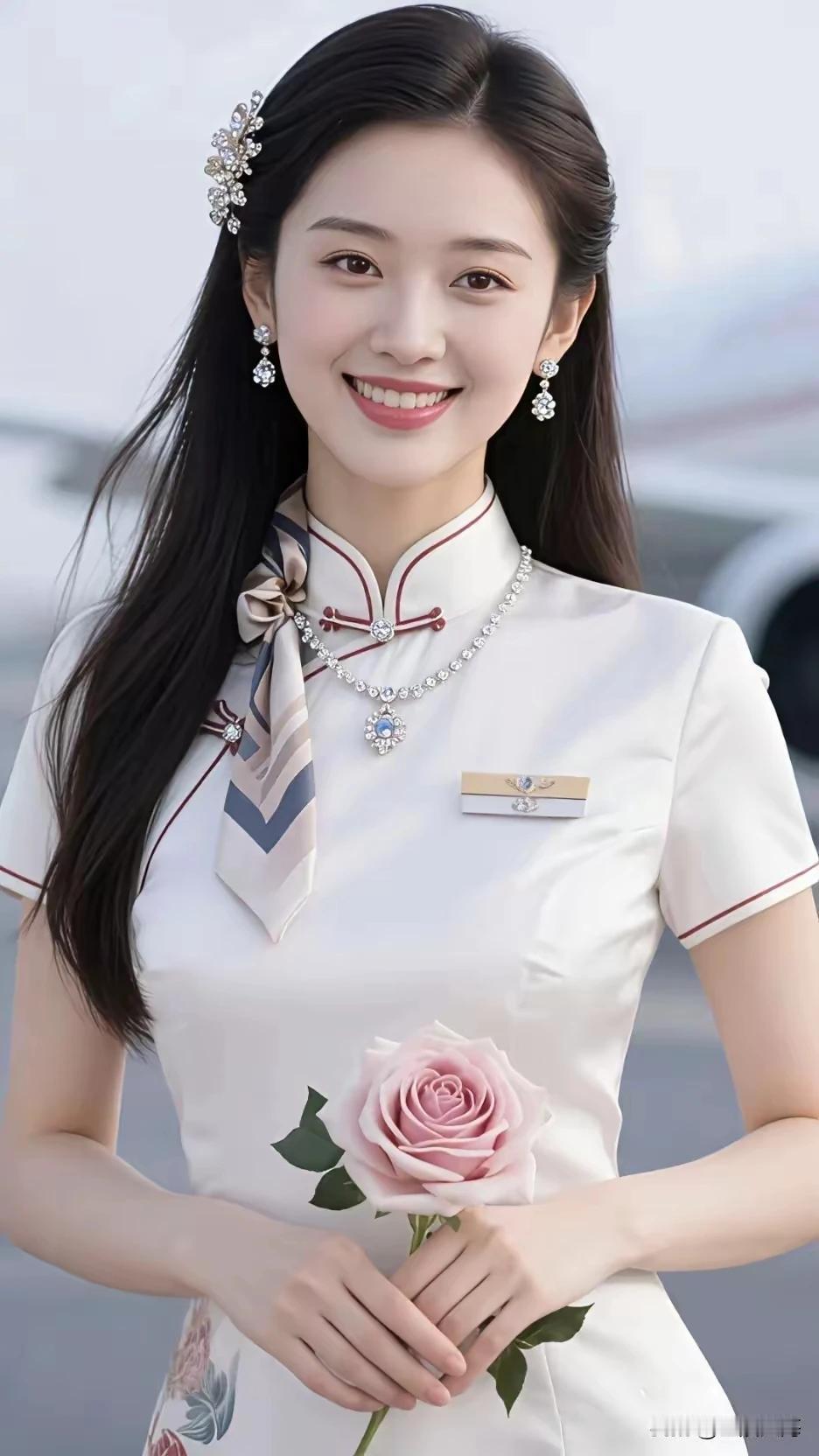 嫣然一笑百媚生，职业女性显从容。满面春风沾芳华。气势如兰韵倾城。