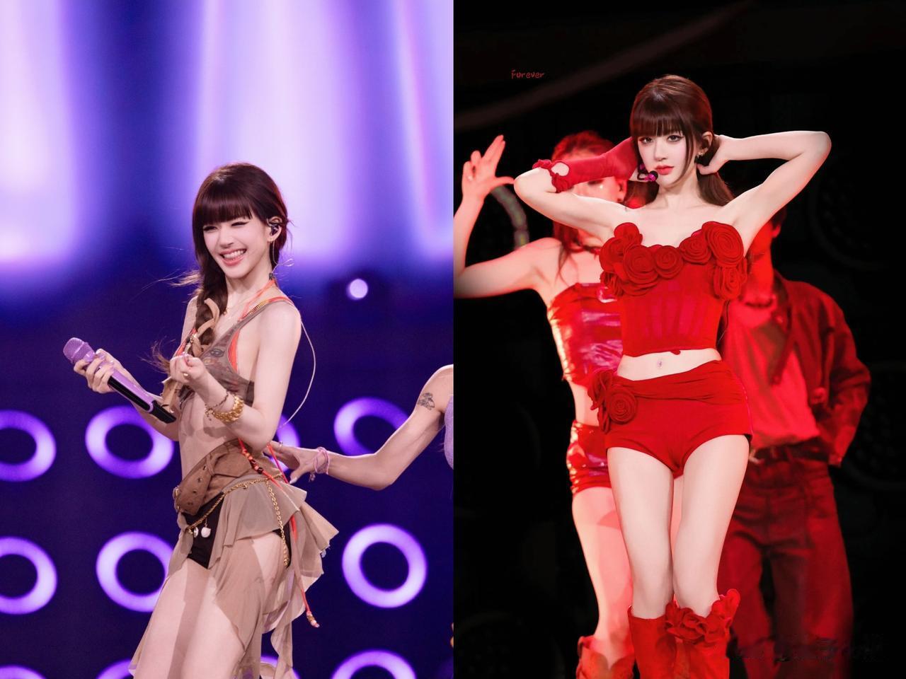 从“全网怜爱”到“全网群嘲”，赵露思就费了几块布的事儿。澳门演唱会，紧身蕾丝