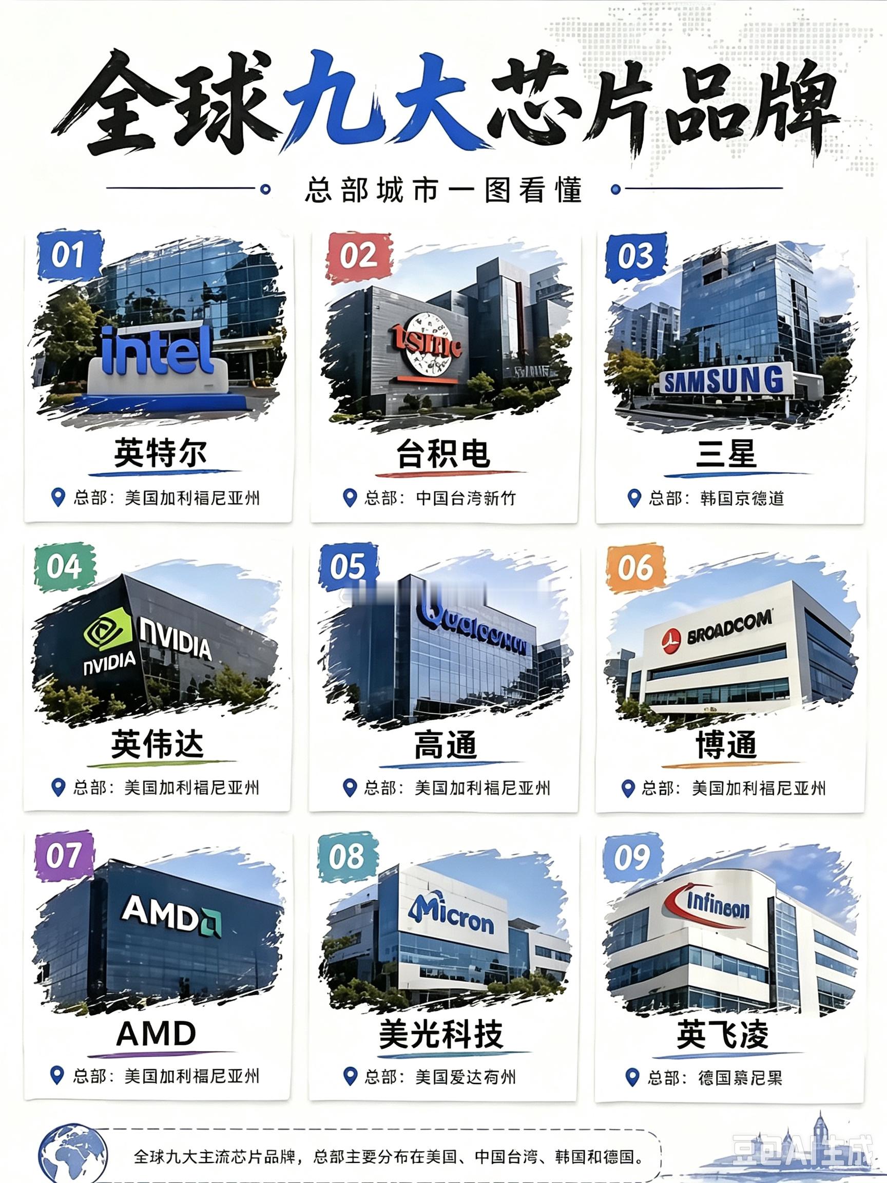 扎心！全球九大芯片巨头，美国独占6席！长鑫什么时候能登顶？兄弟们！最近全网刷屏一