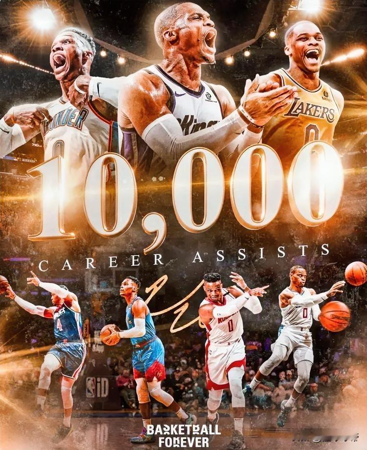 NBA历史第一控卫，威少实现了2万分+1万助攻历史第一的里程碑!在今天国王与