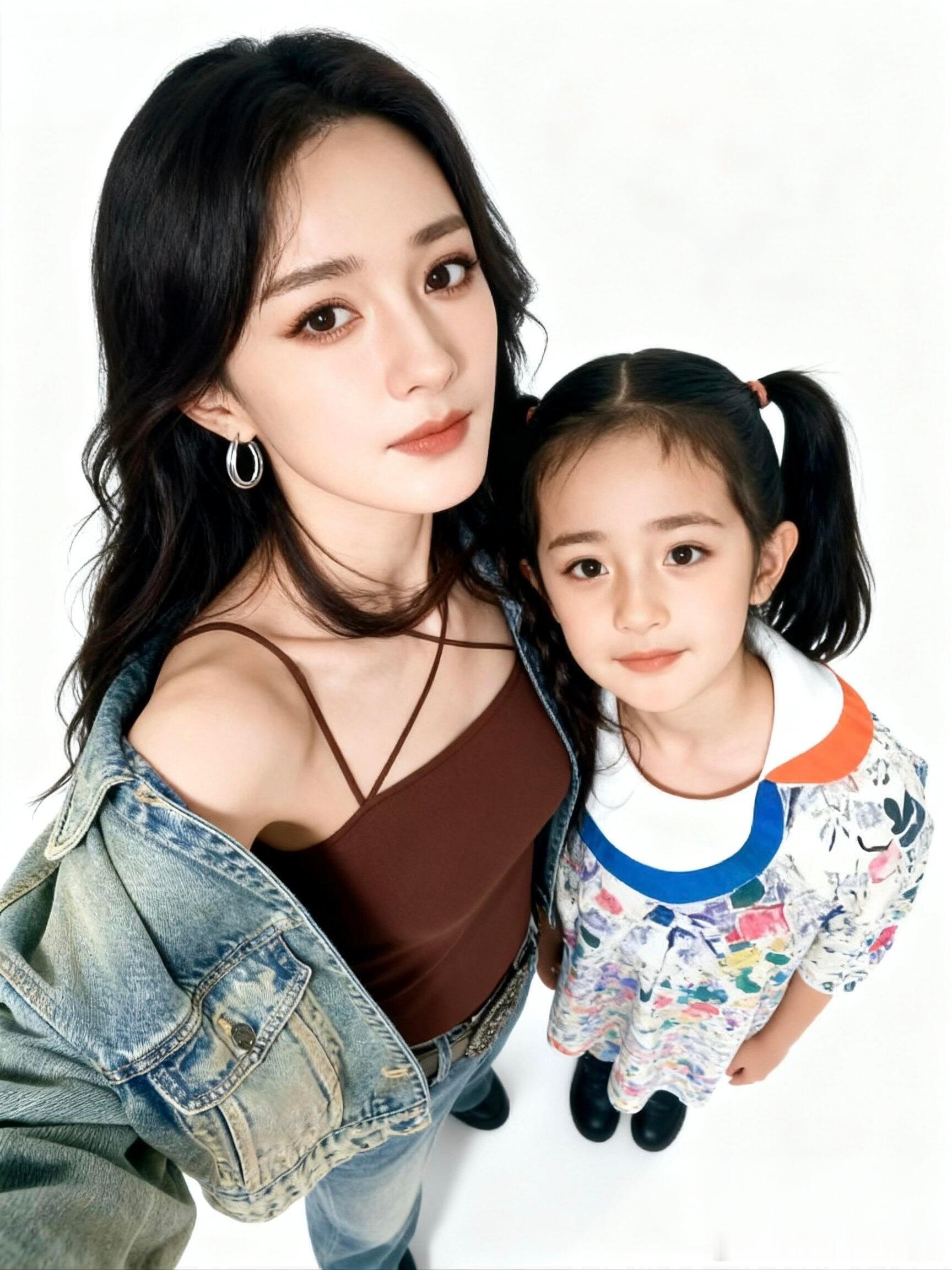 女明星和小时候的自己合照这个系列全员都好可爱啊杨幂迪丽热
