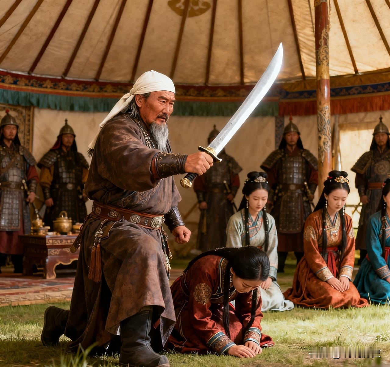 1184年，草原月色如霜，成吉思汗的金帐内酒香弥漫。他搂住爱妾也遂，指尖划过她的