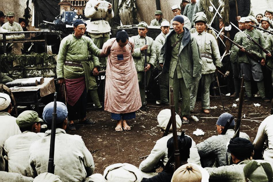 1951年，新中国成立初期镇压反革命运动期间的一次公审大会。照片中，匪首王云卿