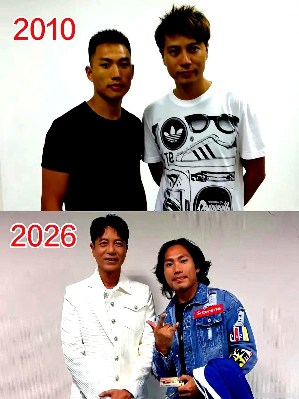 16年前找李克勤合影的纯路人甲，现在居然成了帮大明星忙的关键人物。2010年侯浪只是个素人。时隔16