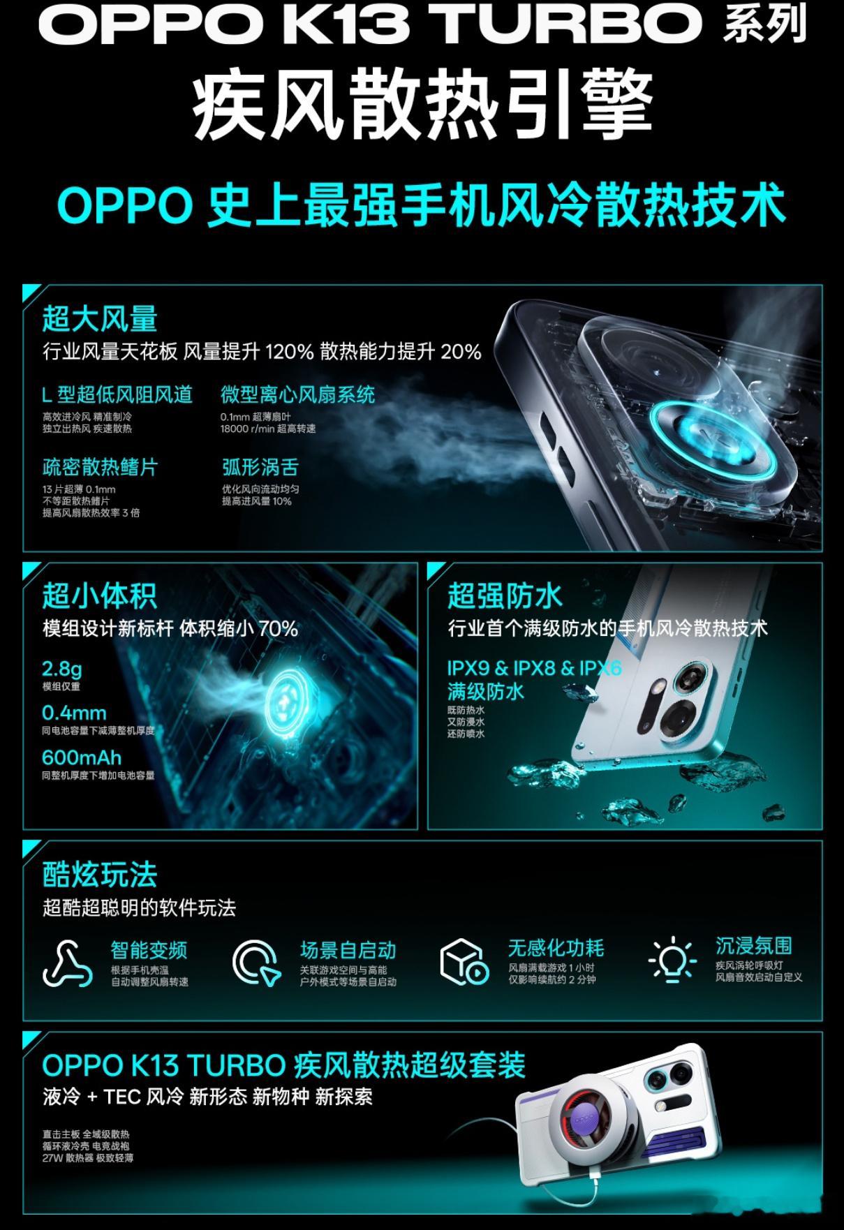 据说今年下半年有好几个品牌都要出带风扇的IP68满级防水手机，目前OPPO应该是