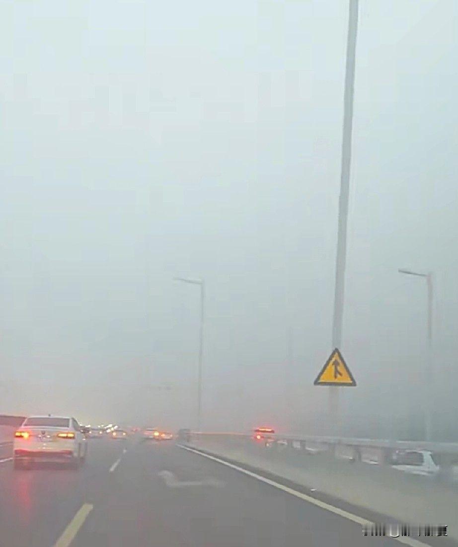 石家庄这大雾，出了二环越远越浓，能见度就剩十米八米。我本来要去宁晋，半路硬是调