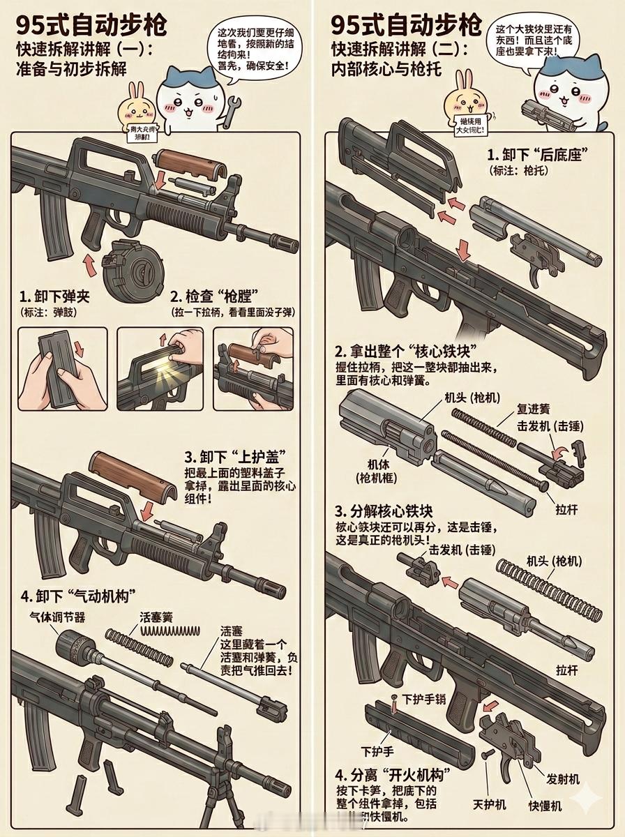 军事Ai新视野教NanaBanana2Pro版chikawa拆解95步枪