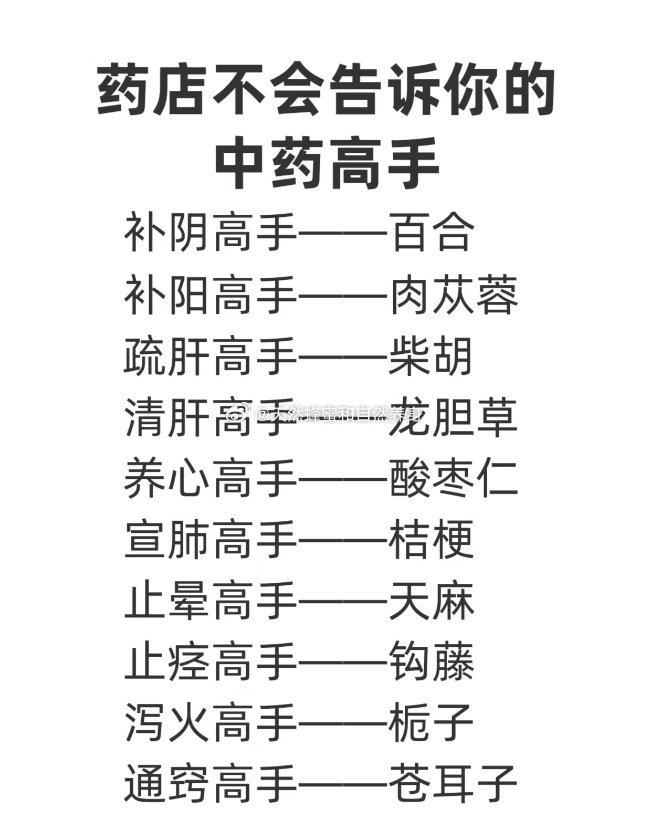 药店不会告诉你的中药高手​​​