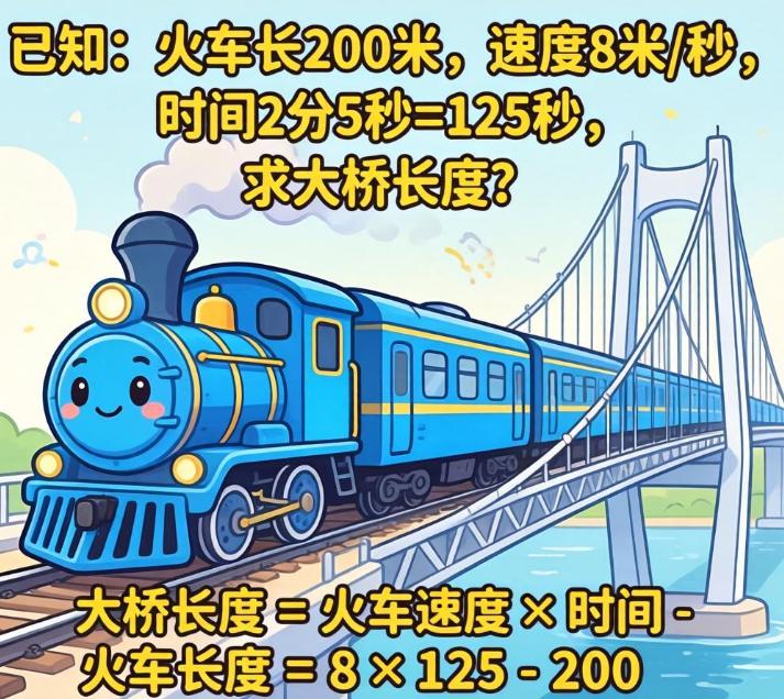 小学必考火车过桥难题！多数孩子栽在这一点，学会不丢分小学数学火车过桥问题，是