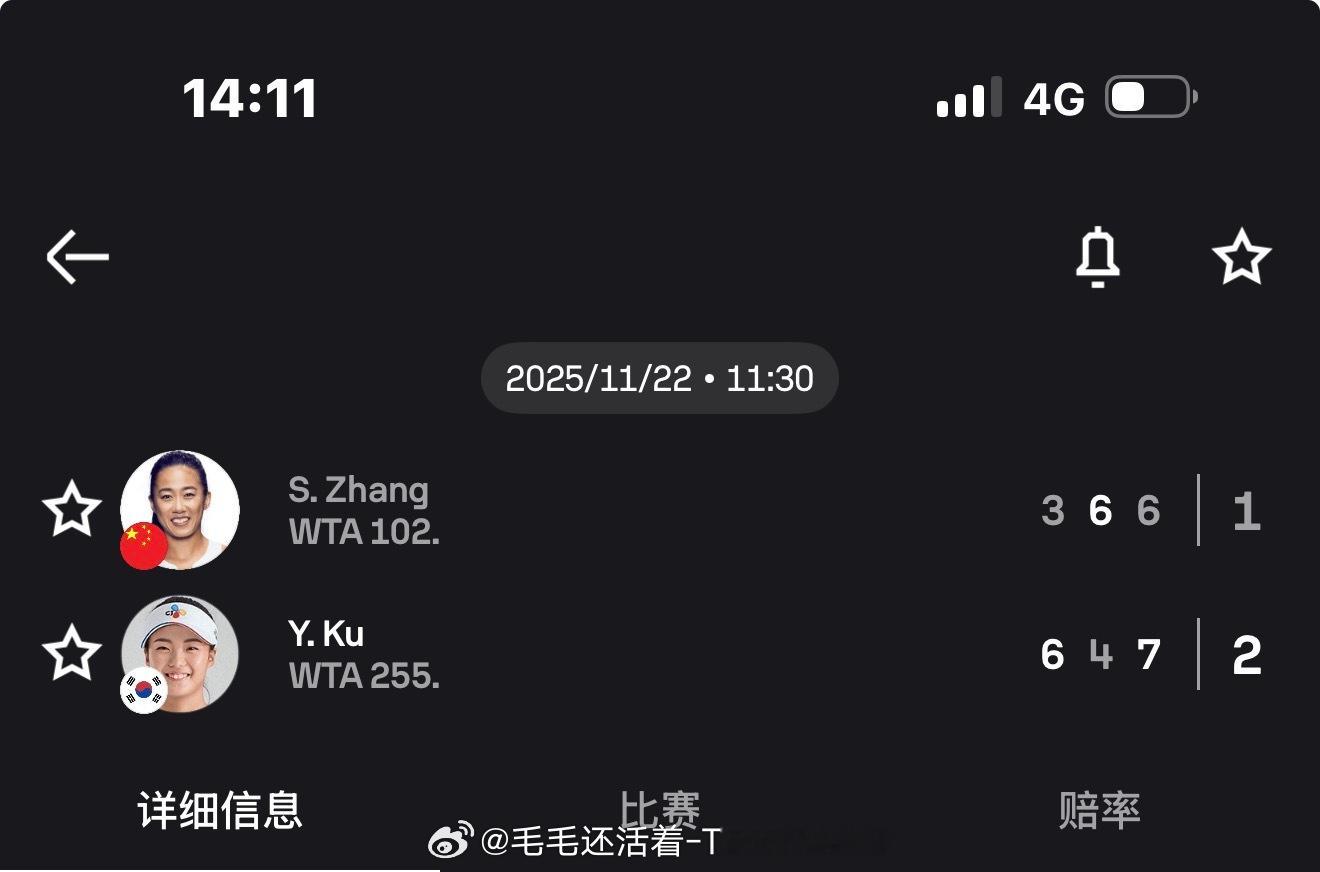 【四字形容】张帅不敌韩国新秀张帅3-66-56-7具妍玗止步高崎100四强。