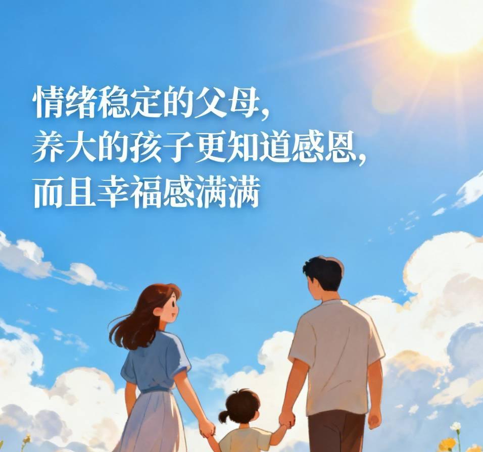 情绪稳定的父母，养大的孩子，更知道感恩，而且幸福感满满小时候，如果总看见父母
