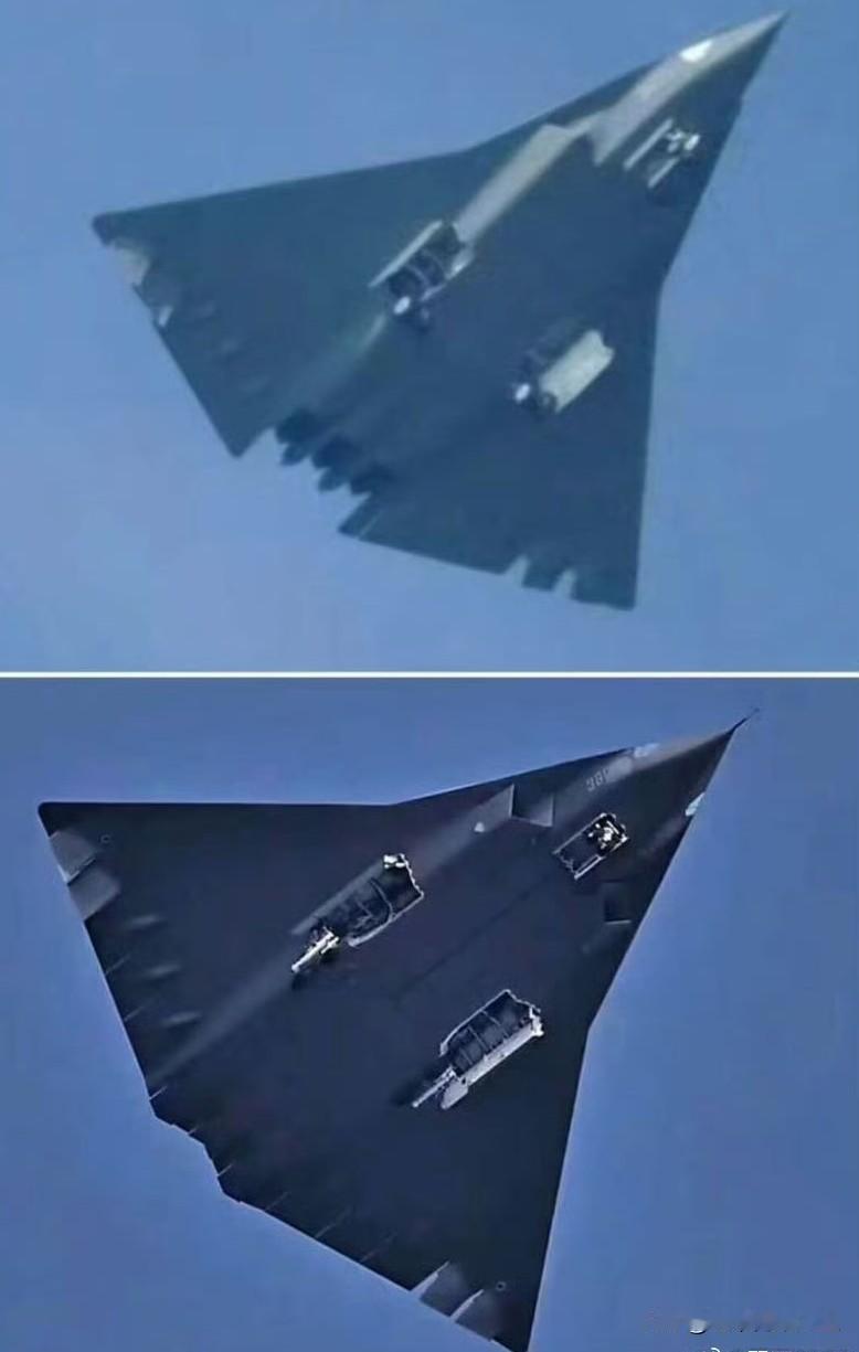 南飞歼-36从新旧对比图上看，这个发动机喷口部件基本上就是上二元矢量了。[赞][