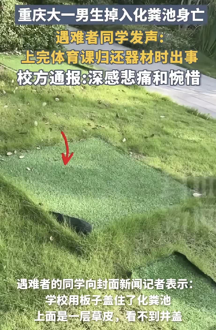“深感悲痛和惋惜！”重庆大一男生上完体育课归还器材时，经过一块草地，谁曾想，