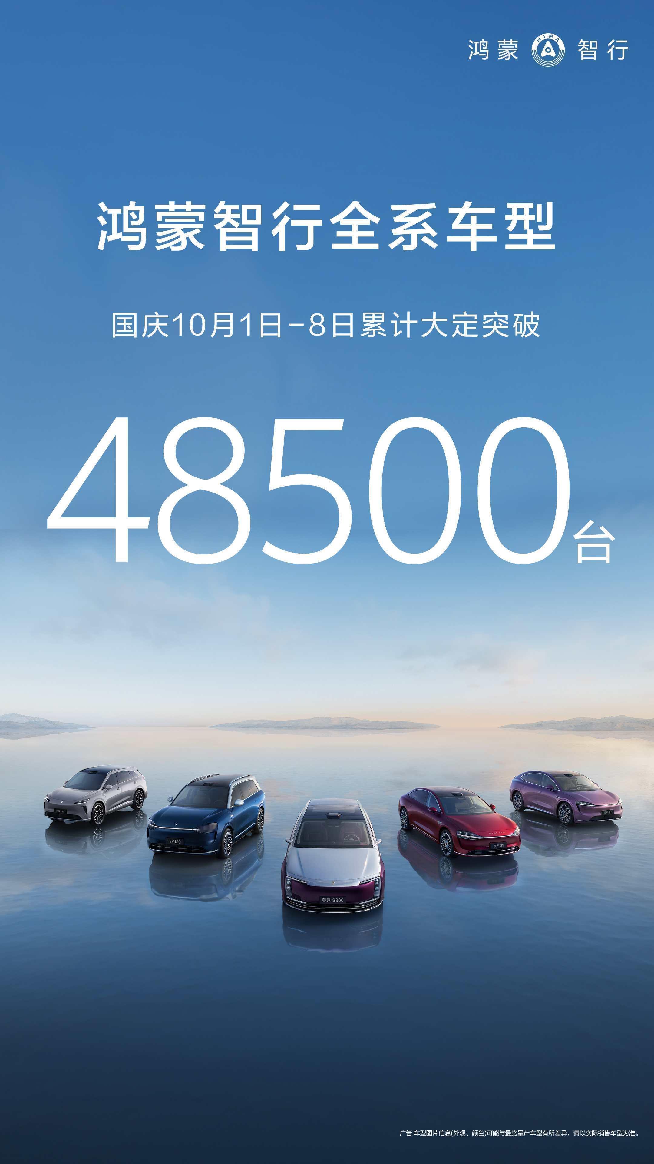鸿蒙智行8天大定突破48500台！每天的数据都很稳～好像也是唯一每天更新战报的品